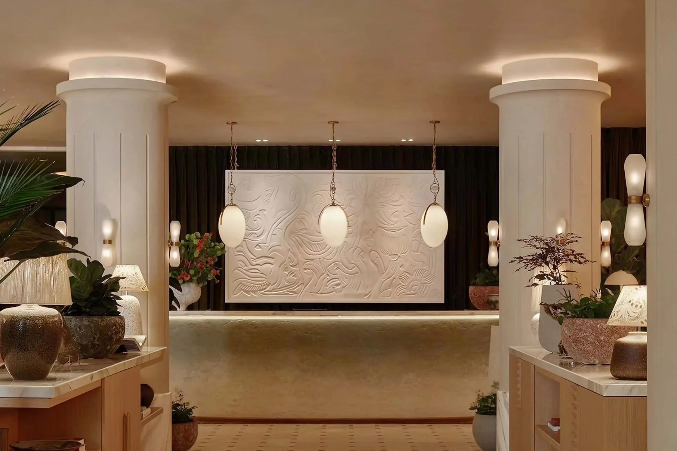 Abstractfloral Mural Nr1 - Montcalm Mayfair - Entrance