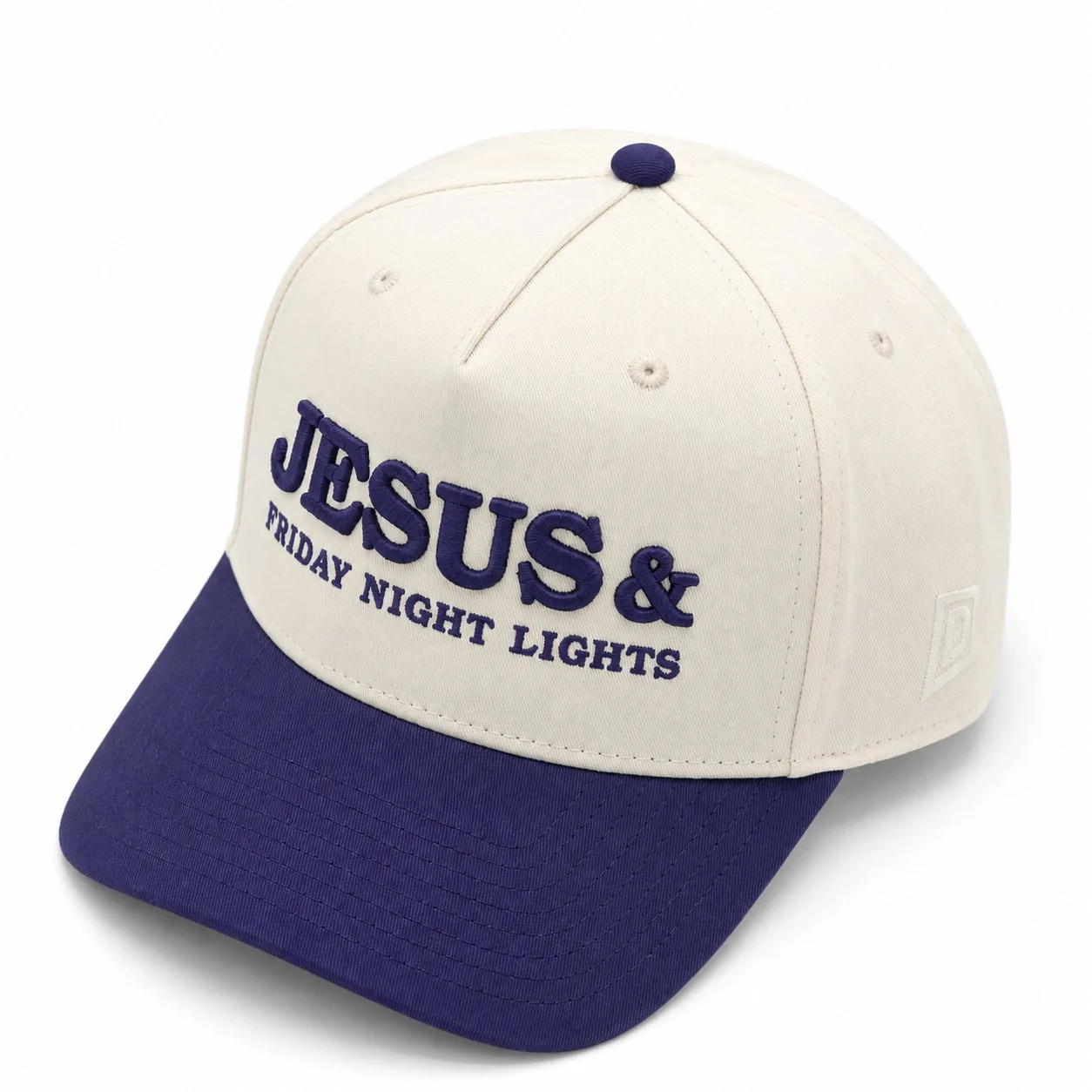 Jesus & Friday Night Lights 5 Panel Classic Cotton Twill - Ivory/Purple