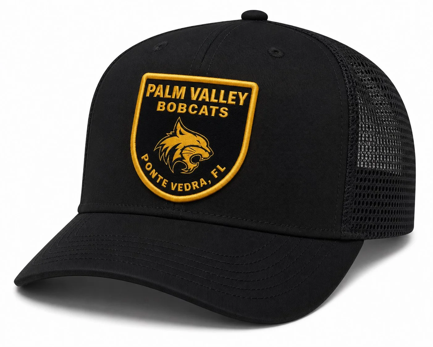 Bobcats 5 Panel Vintage Trucker - Black