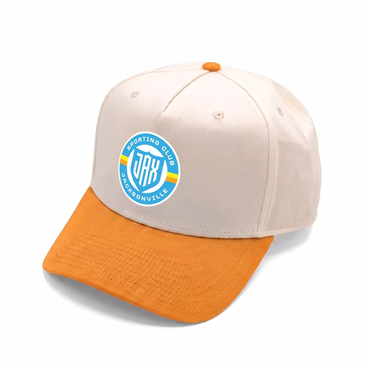 Sporting Jax Club - 5 Panel Cotton Twill -  Ivory/Light Orange