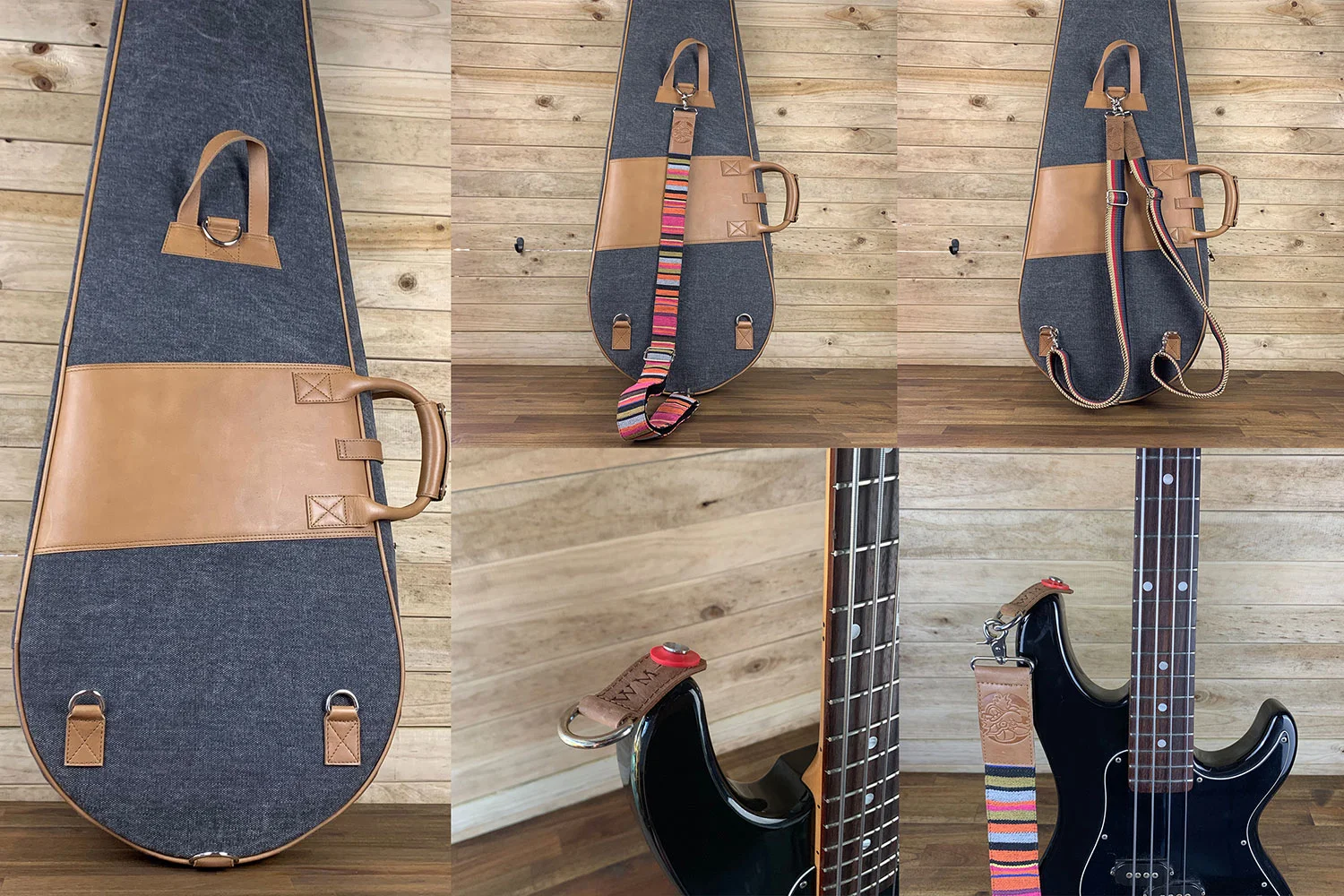 five D-rings allow for multiple ways to carry the Wolfmeister® bag. The bag straps can also be used as guitar straps.