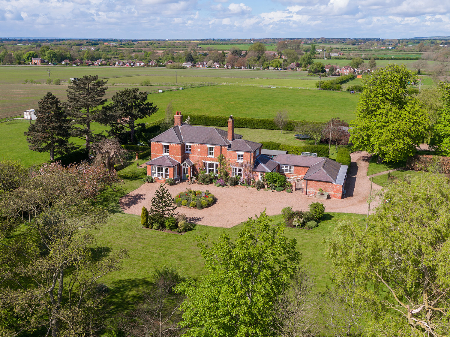 drone view of property