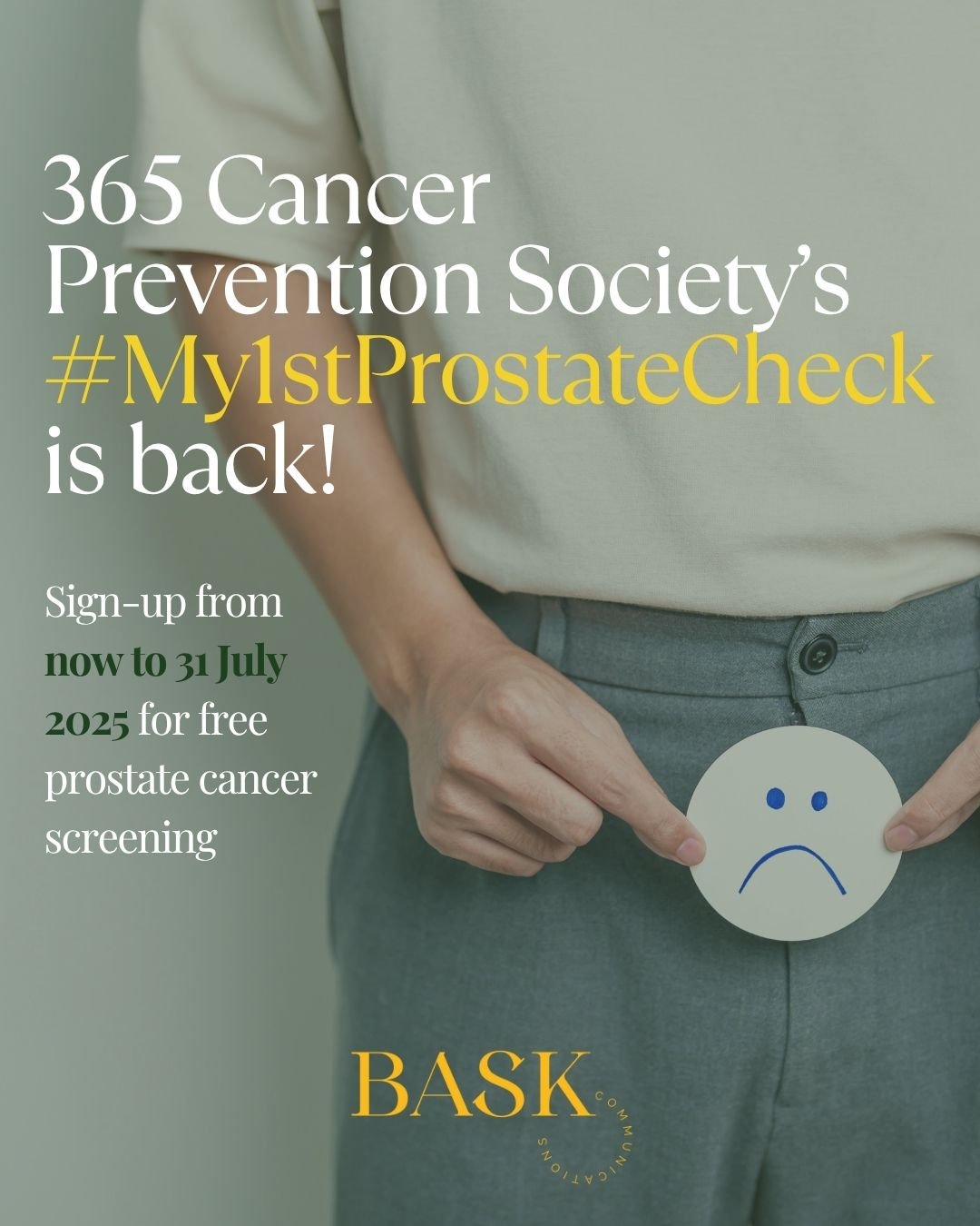 @365cancerpreventionsociety's #My1stProstateCheck free prostate screening campaign is back for a second year!

Prostate cancer is the most commonly diagnosed cancer among men in Singapore and is often asymptomatic in its early stages. Early detection