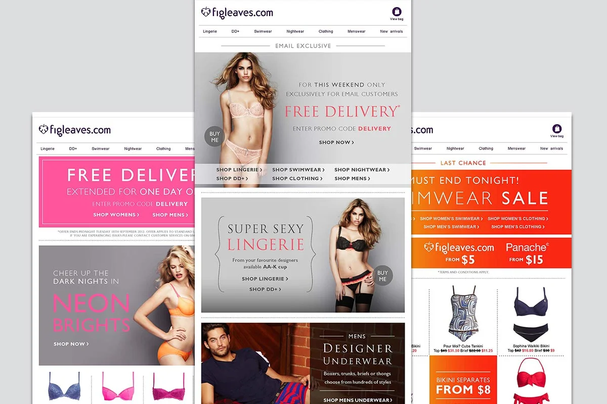 Figleaves email designs
