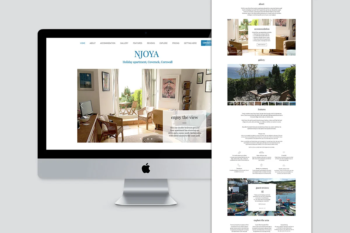 Njoya website homepage