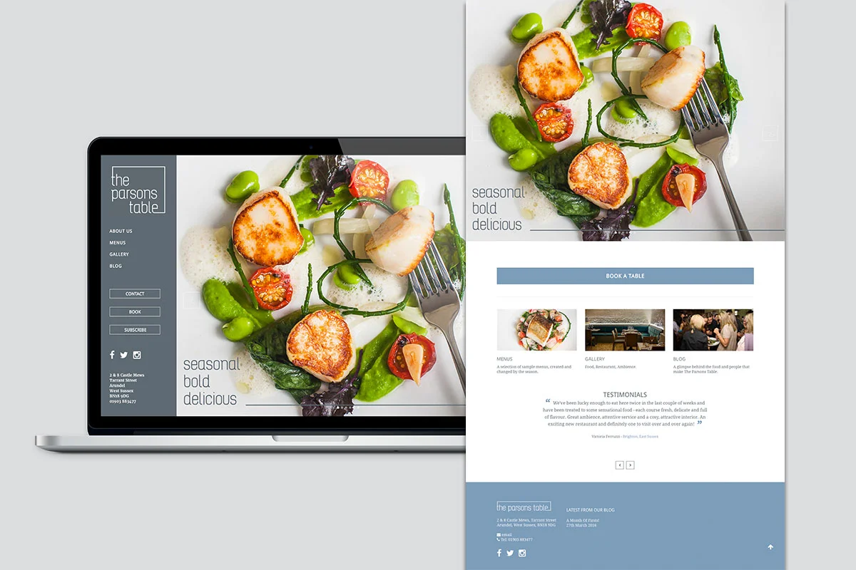 The Parsons Table homepage