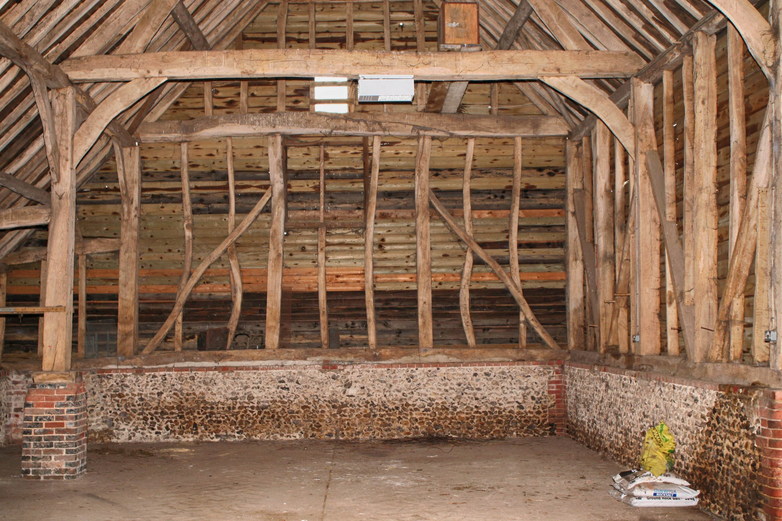 Interior of main barn before development