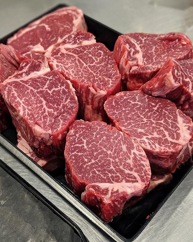 The marbling on these @doublerranchbeef tenderloins are incredible! Just another example of why Double R should be your number one choice for local beef. #timberlinemeat #doublerranch #tenderloin #filetmignon