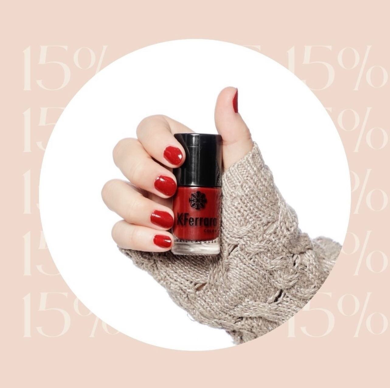 DEC 1
It&rsquo;s officially December! And St. Nick&rsquo;s day is right around the corner! Use code STNICK15 for 15% off all K. Ferrara Color orders from today until St. Nick&rsquo;s day! ❤️

#kferraracolor #nails #nailsofinstagram #nailart #nailinsp
