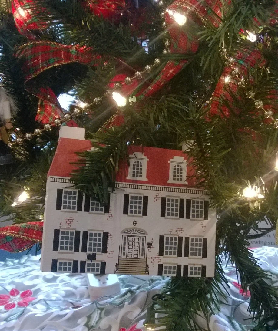Holiday ornament depicting the Historical Society building at 24 East Church Street