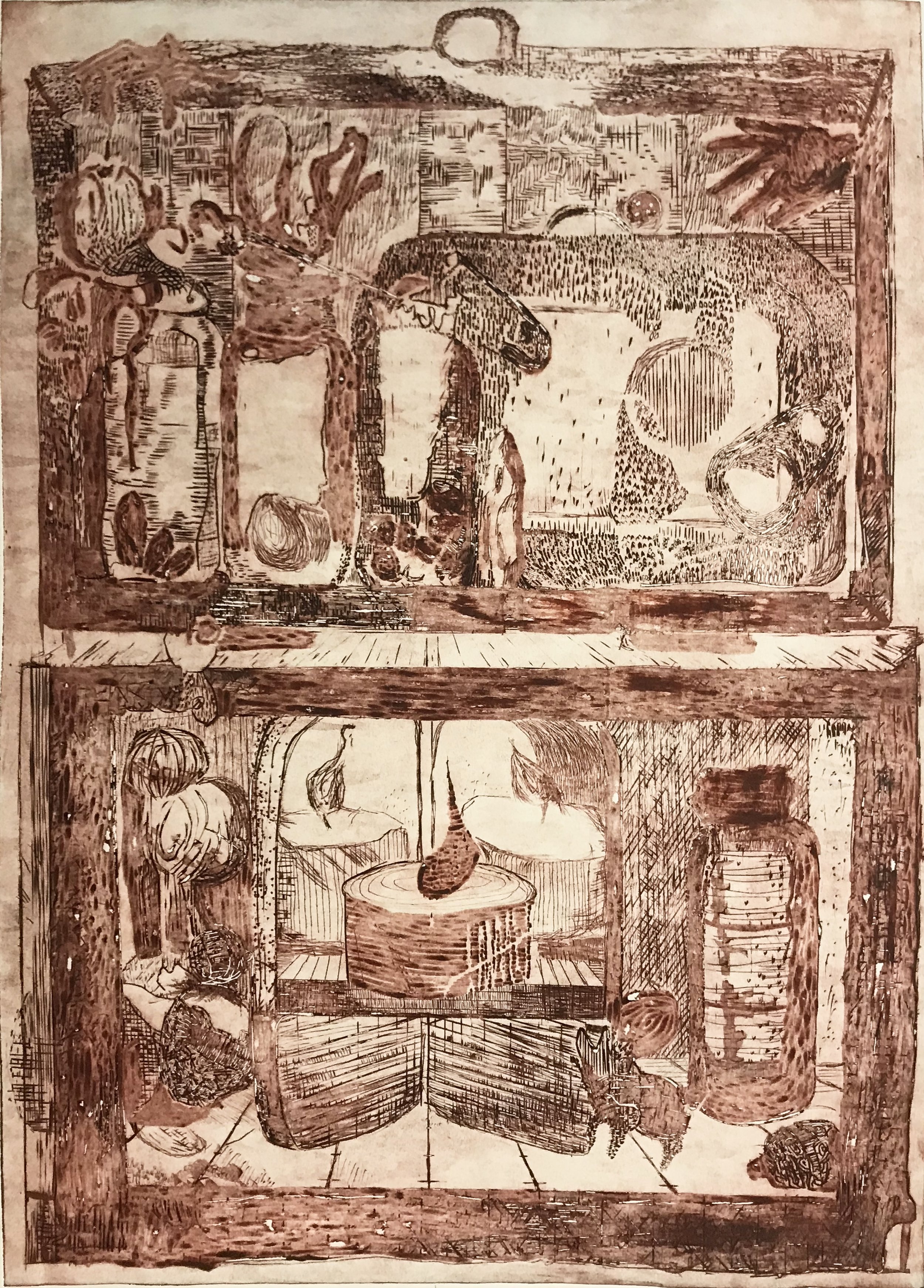 Curiosity, Linocut, 2016