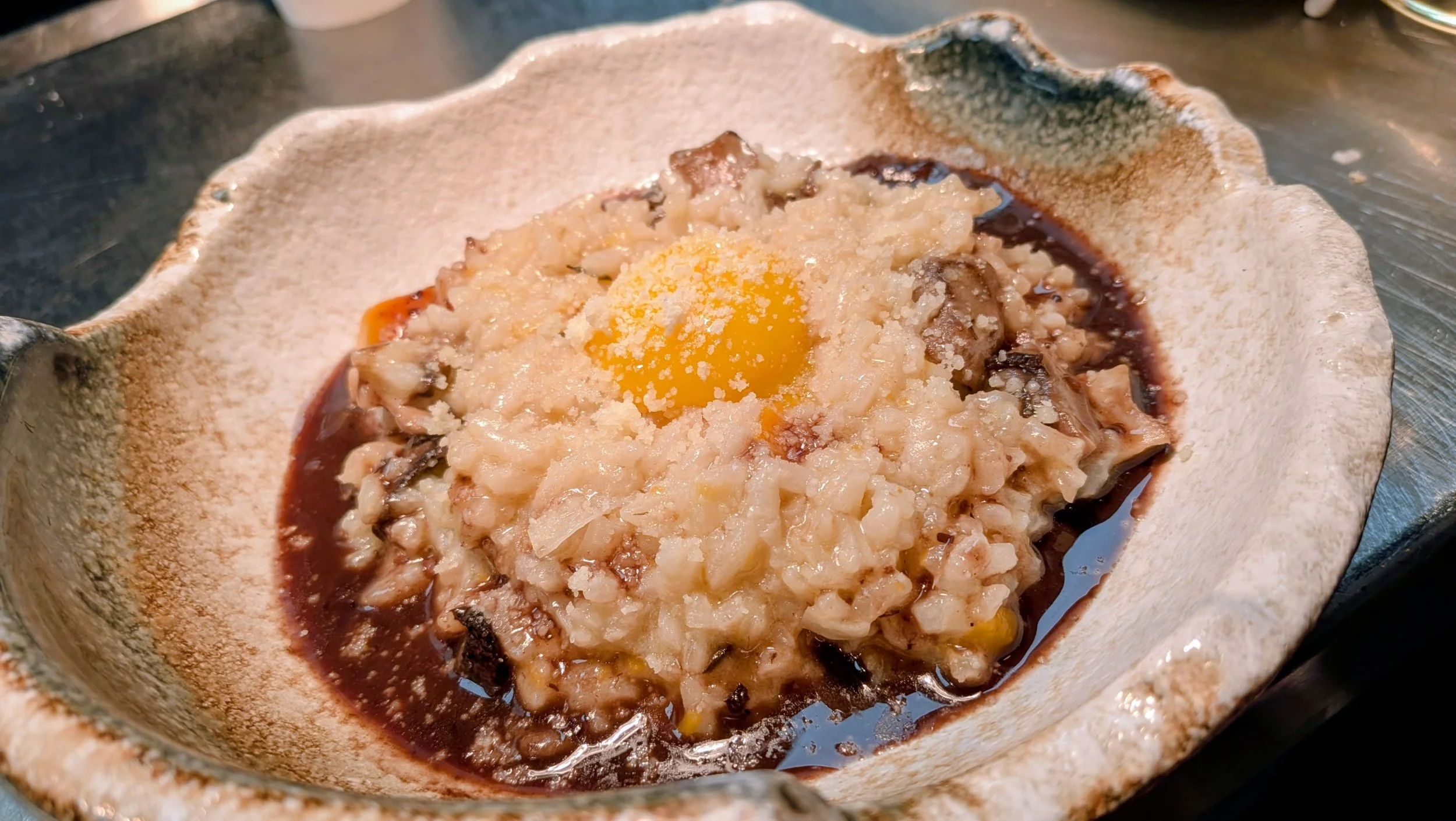 Ri-Soto (My last name is Soto). Mushrooms Ri-Soto Mushrooms Jus, Parmesan, Eggie