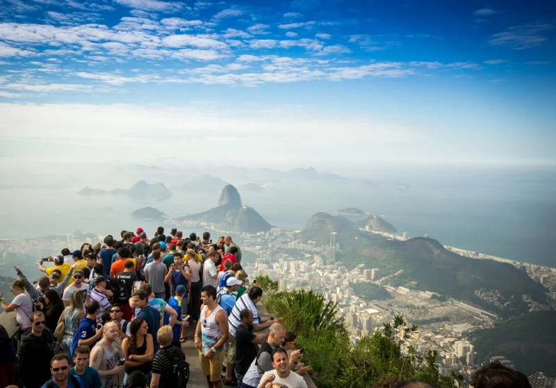 Crowds at Christ the Redeemer - Rio de Janeiro