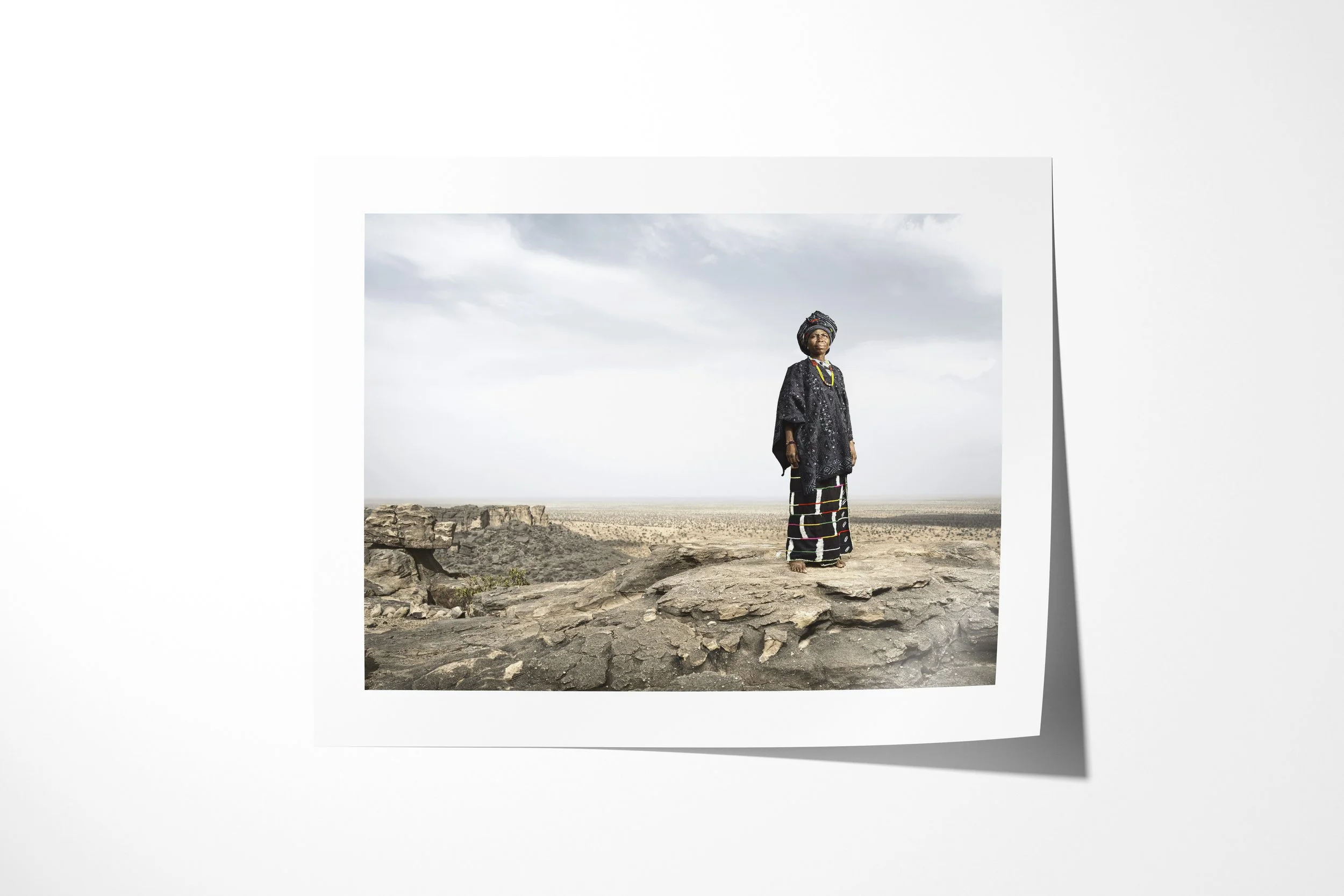 Fine art paper print of Timbe, showing Timbe standing on the edge of the Bandiagara Escarpment above the Sahel plain.