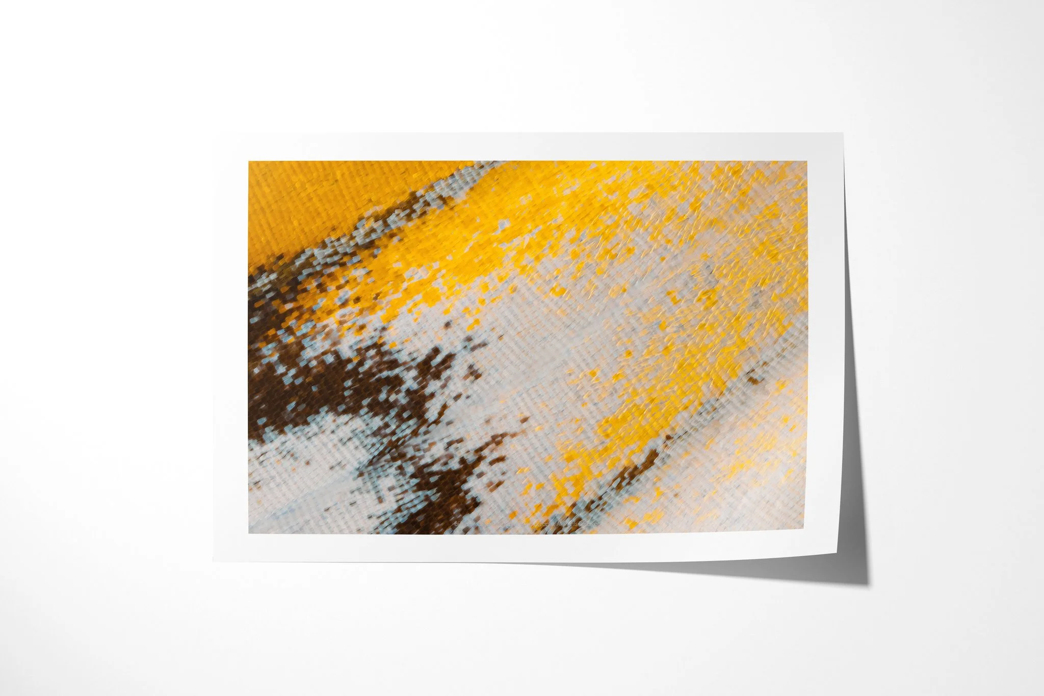Fine art paper print of Cymothoe beckeri - Cymothoe Tribe V, showing golden and pale blue-grey wing scales divided by a dark mottled seam and slender vein.