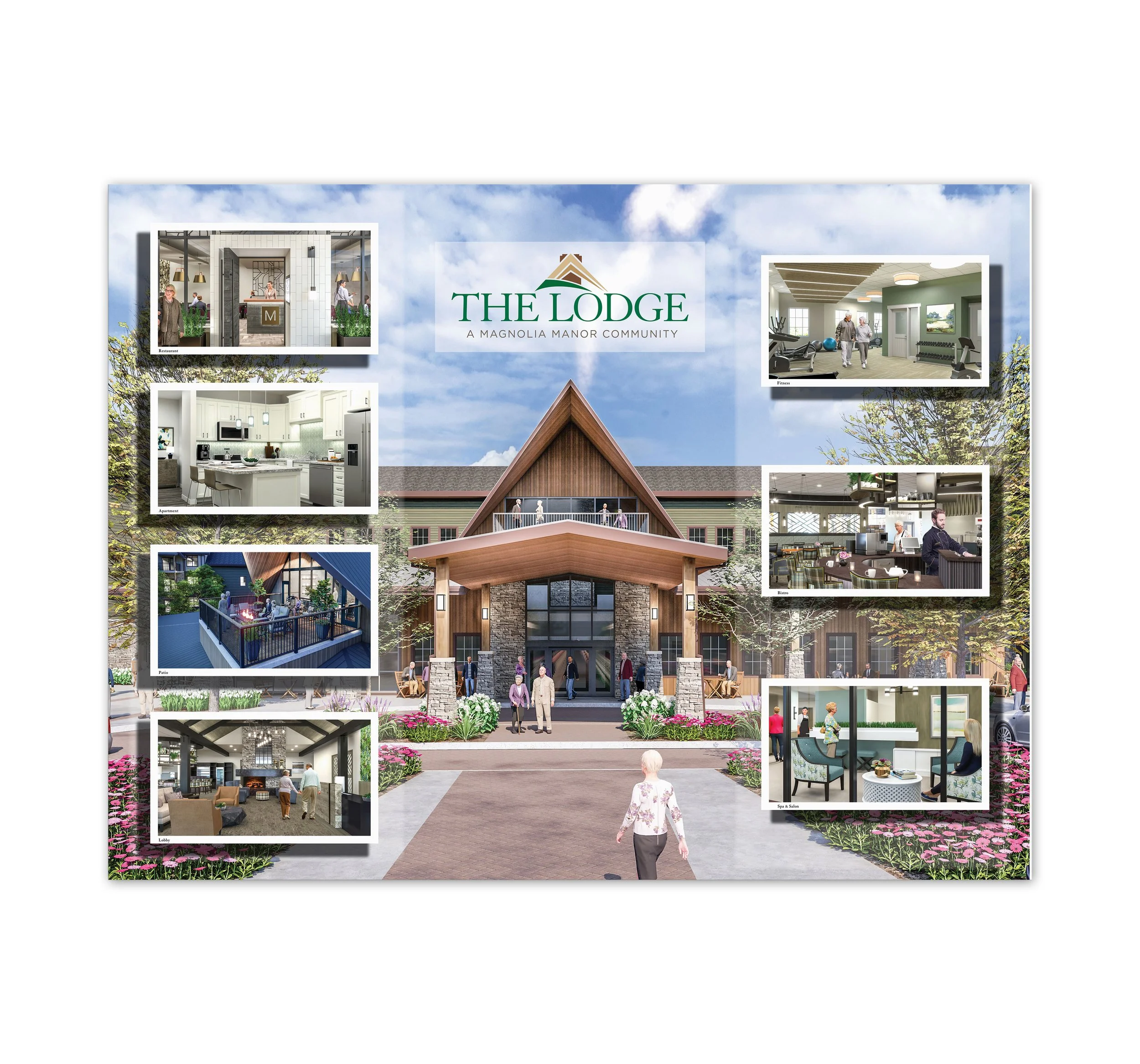 The Lodge - 48" x 36" Acrylic Lobby Sign