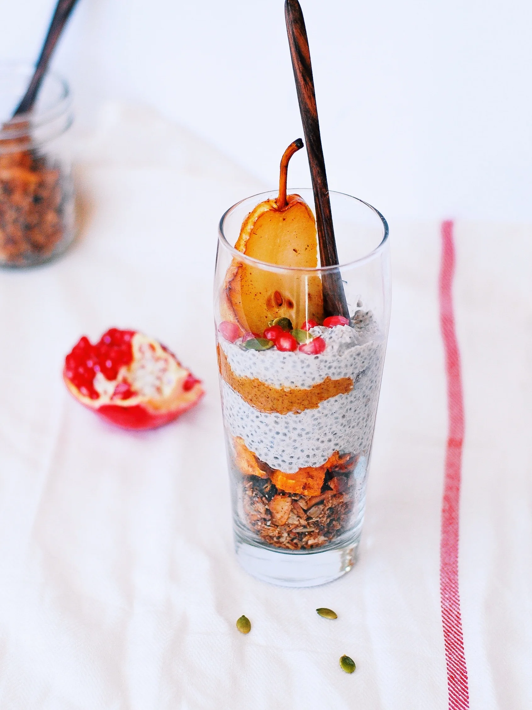 Chai Spiced Chia Pudding Parfait With Sweet Potatoes And Granola Top with berries for an extra kiss of sweetness. foody first