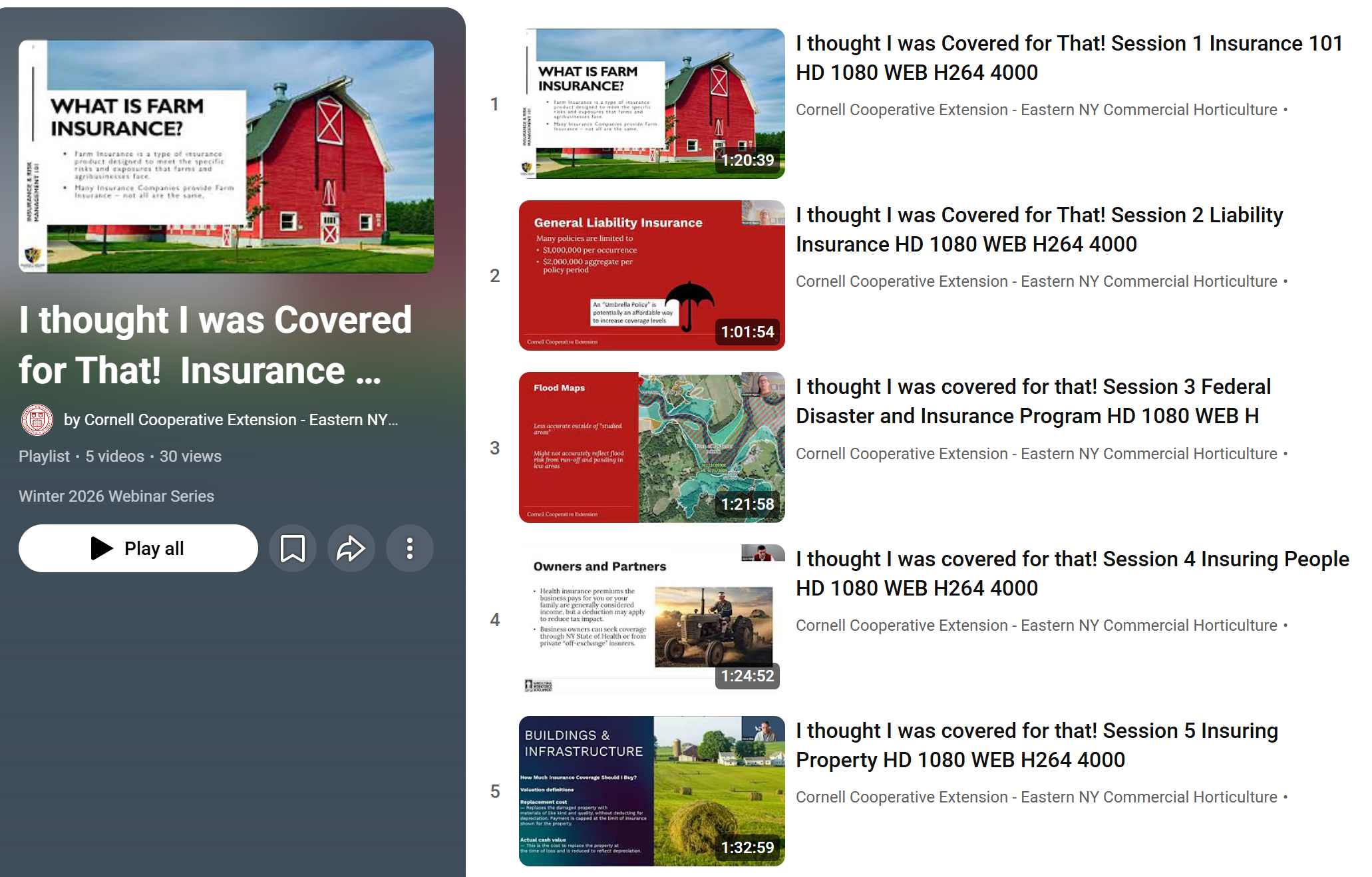 I Though I Was Covered for That! Farm Insurance Webinar Series