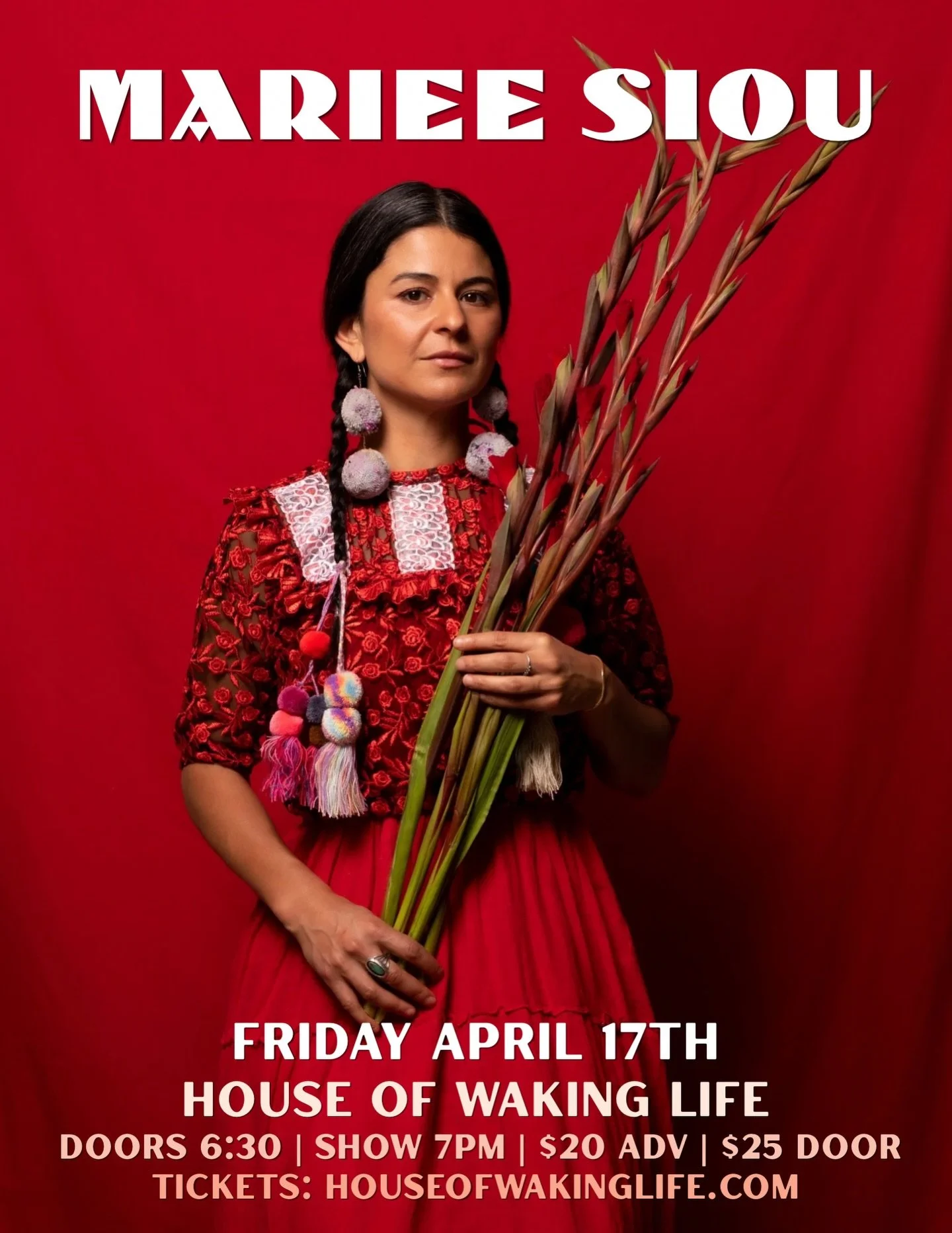 one of our favorite singer-songwriters of all time, Mariee Siou is coming to HOWL. this is an experience for the Heart. the depth and poetry of her songs are enchanting, weaving a door into the beauty and mystery of nature, grief and ancestry. 

door