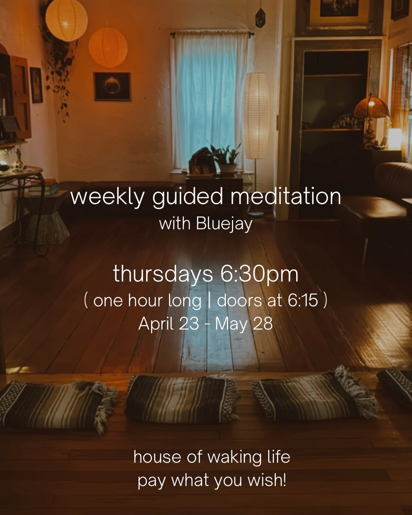 starting this thursday!! 
6:30 ~ 7:30pm (doors at 6:15)

for six weeks, I will be guiding a weekly meditation at The HOWL. seated in biodynamic principles and open to the energy of the moment, these meditations will be dynamic, alive and grounded in 