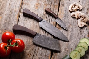 Forged Carbon Steel Kitchen Knife Set — Shira Forge