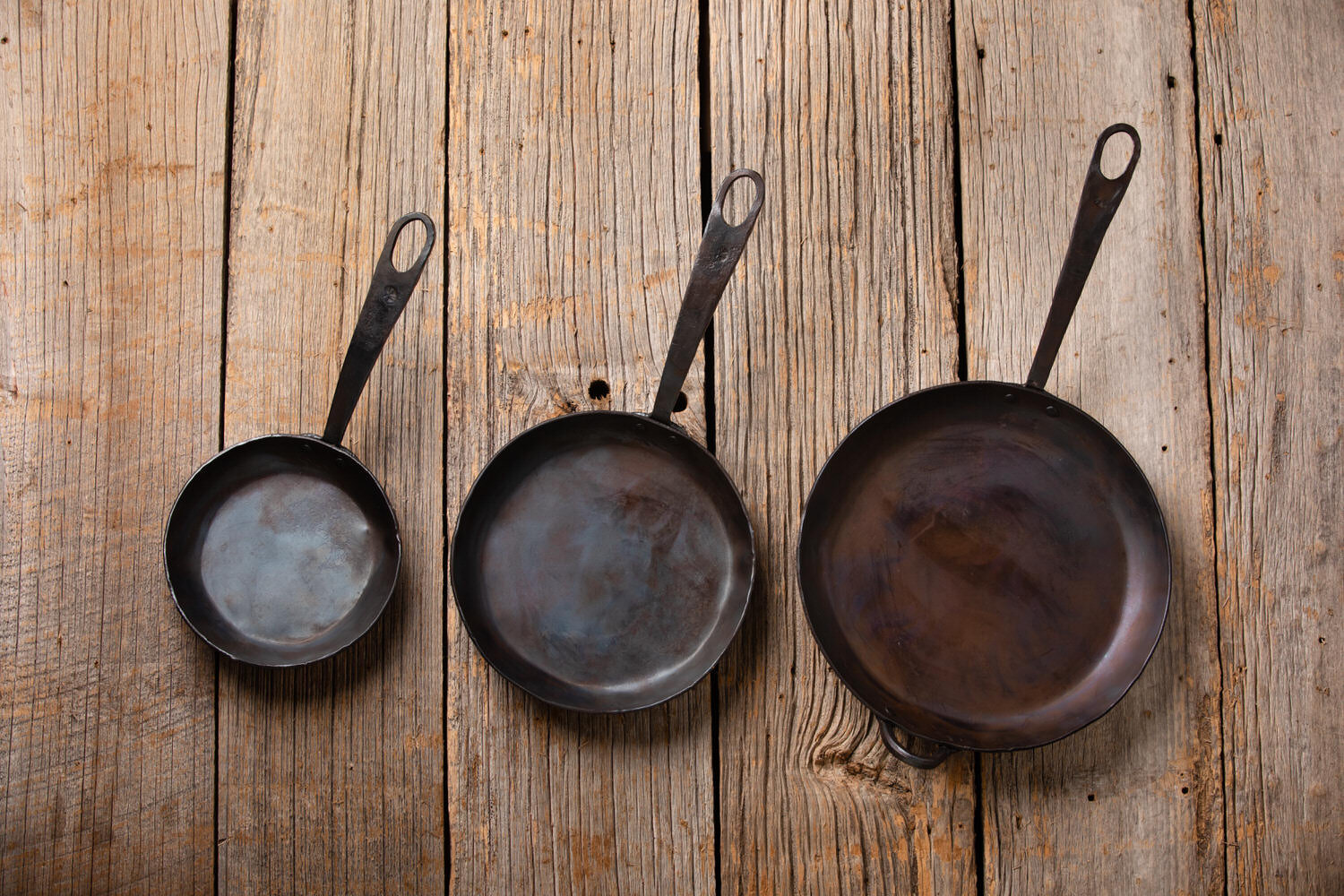 Forged Carbon Steel Skillet Set of 3 — Shira Forge