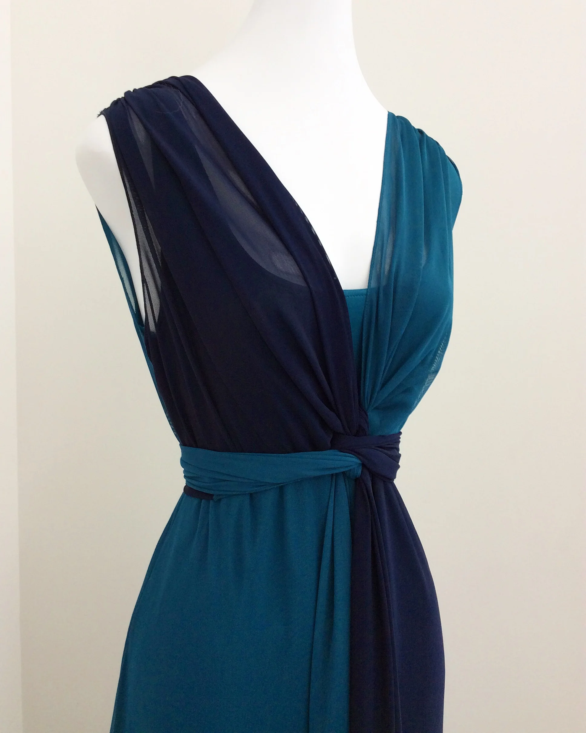 TWO TONES Mesh Jersey Dress — Margi Kent