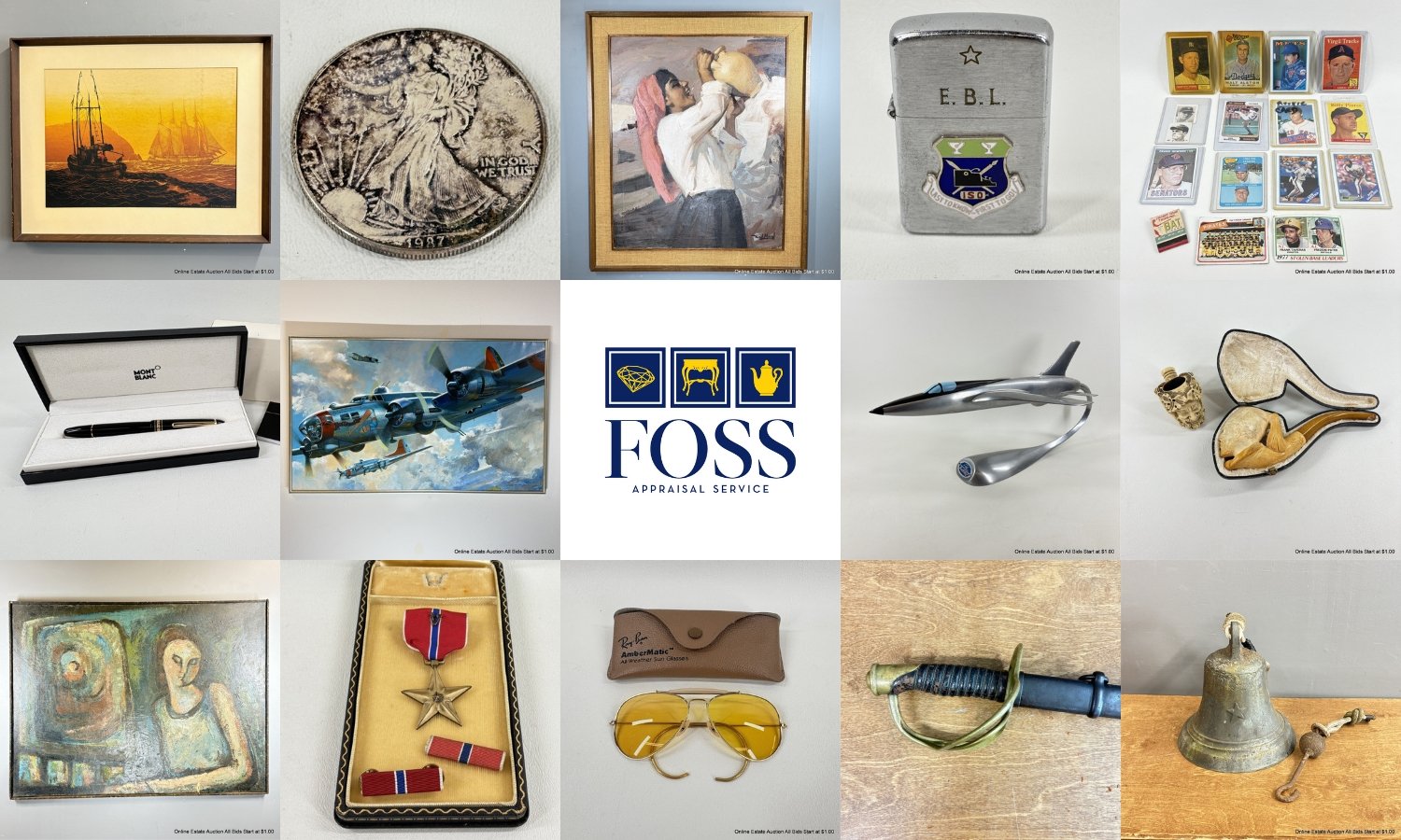 Seattle Online Estate Auction: Military, Fine Art, Montblanc, Coins, Swords