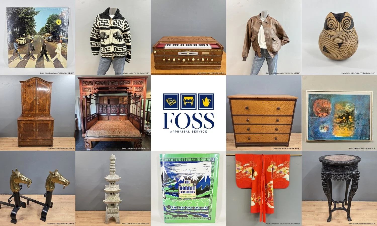 Seattle Online Estate Auction: Fine Furniture, Chinese Decor, Military Ephemera, Fine Art, Native American