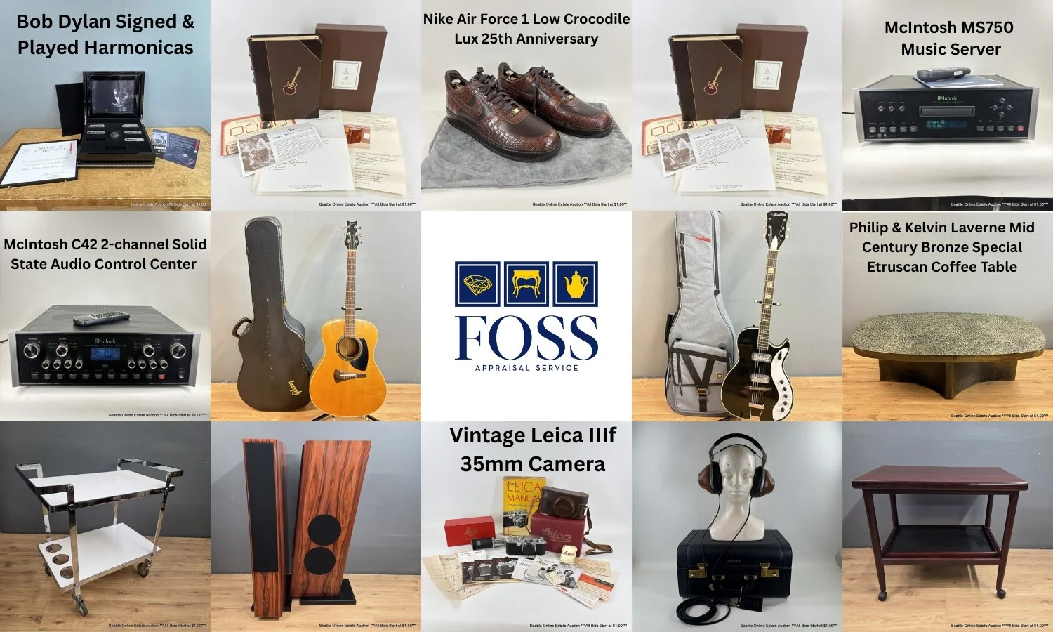 Seattle Online Estate Auction: Guitars, Instruments, Roche Bobois, Leica, Cameras, McIntosh, Philip &amp; Kelvin Laverne