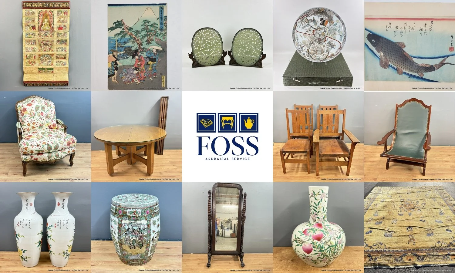 Seattle Online Estate Auction: Gustav Stickley, Chinese &amp; Japanese Art &amp; Decor, Books, Military &amp; Aviation Photos