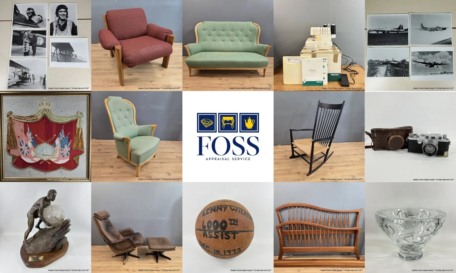 Seattle Online Estate Auction: MCM Furniture, Leica Cameras, Lenny Wilkins, Sewing Equipment