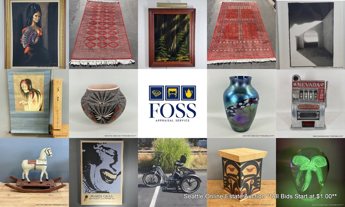 Seattle Online Estate Auction: Electric Trike, Danny Resnic, Montblanc, Native American, Rugs, Decor