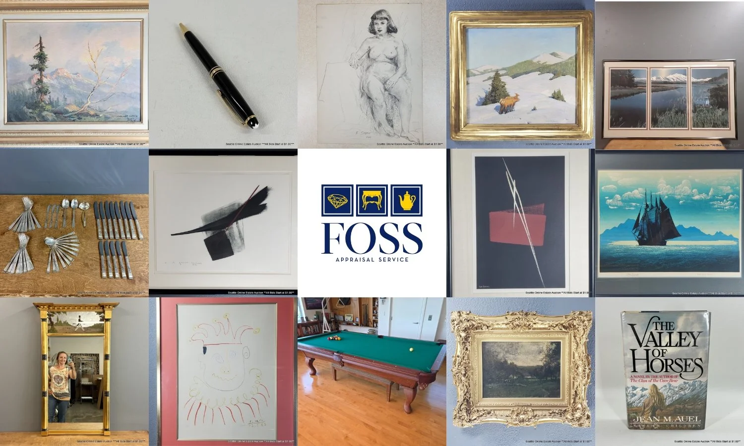 Seattle Online Estate Auction: Picasso, Pool Table, Toko Shinoda, Cameras, Asian, Coins, Zippo, Books, Fred Oldfield