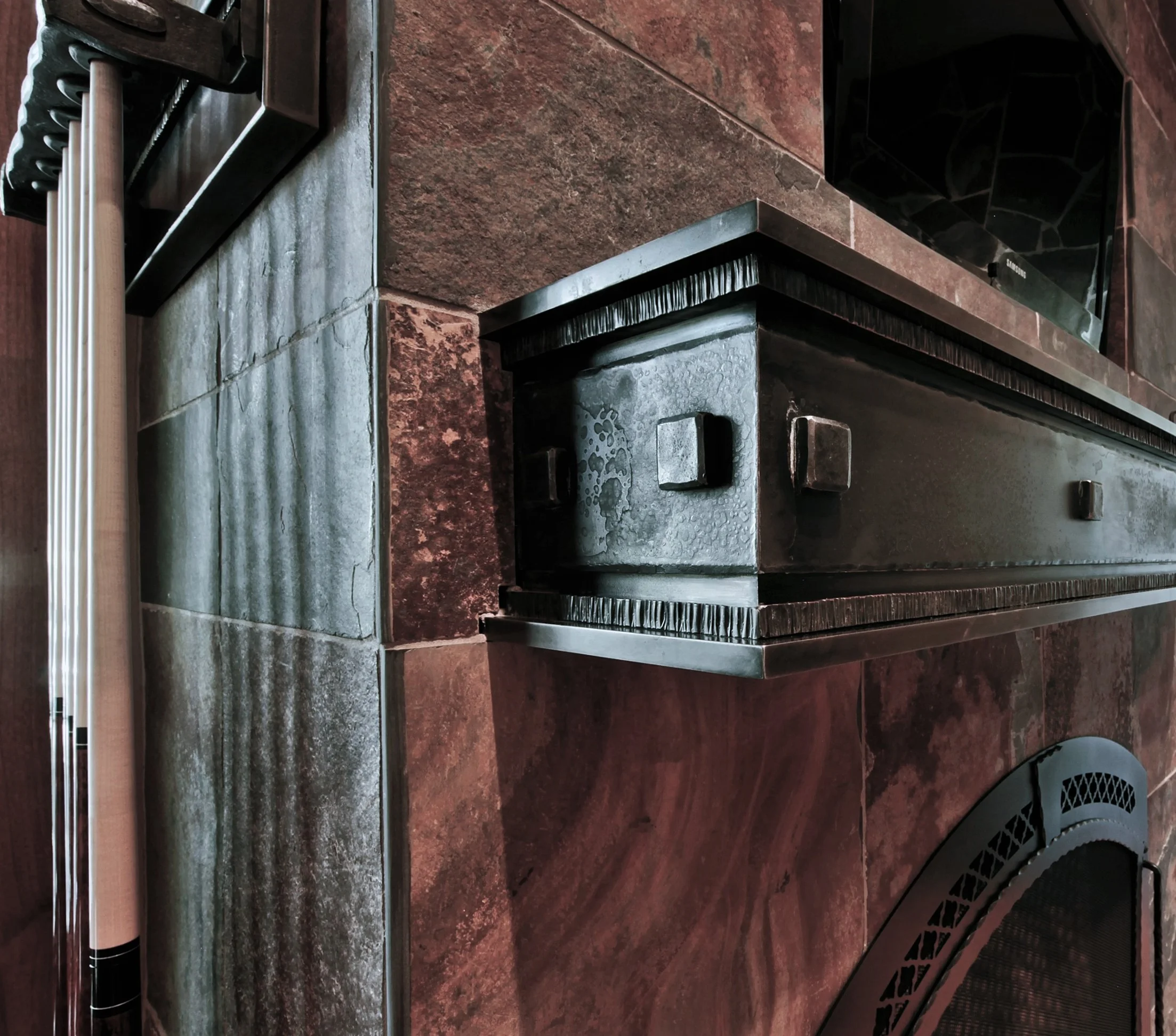 Custom iron mantle