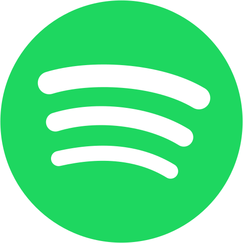 Green Spotify logo with black curved lines.