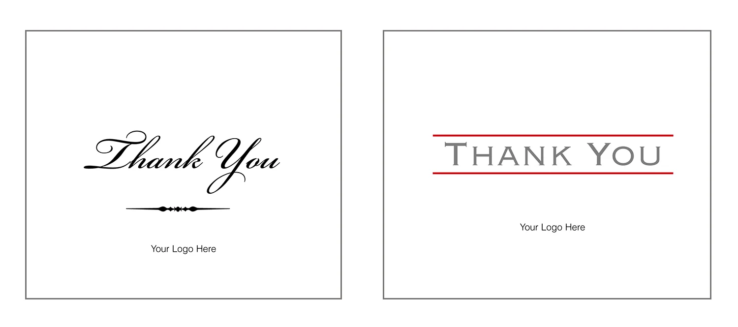 "Thank You" Note Cards personalized for business