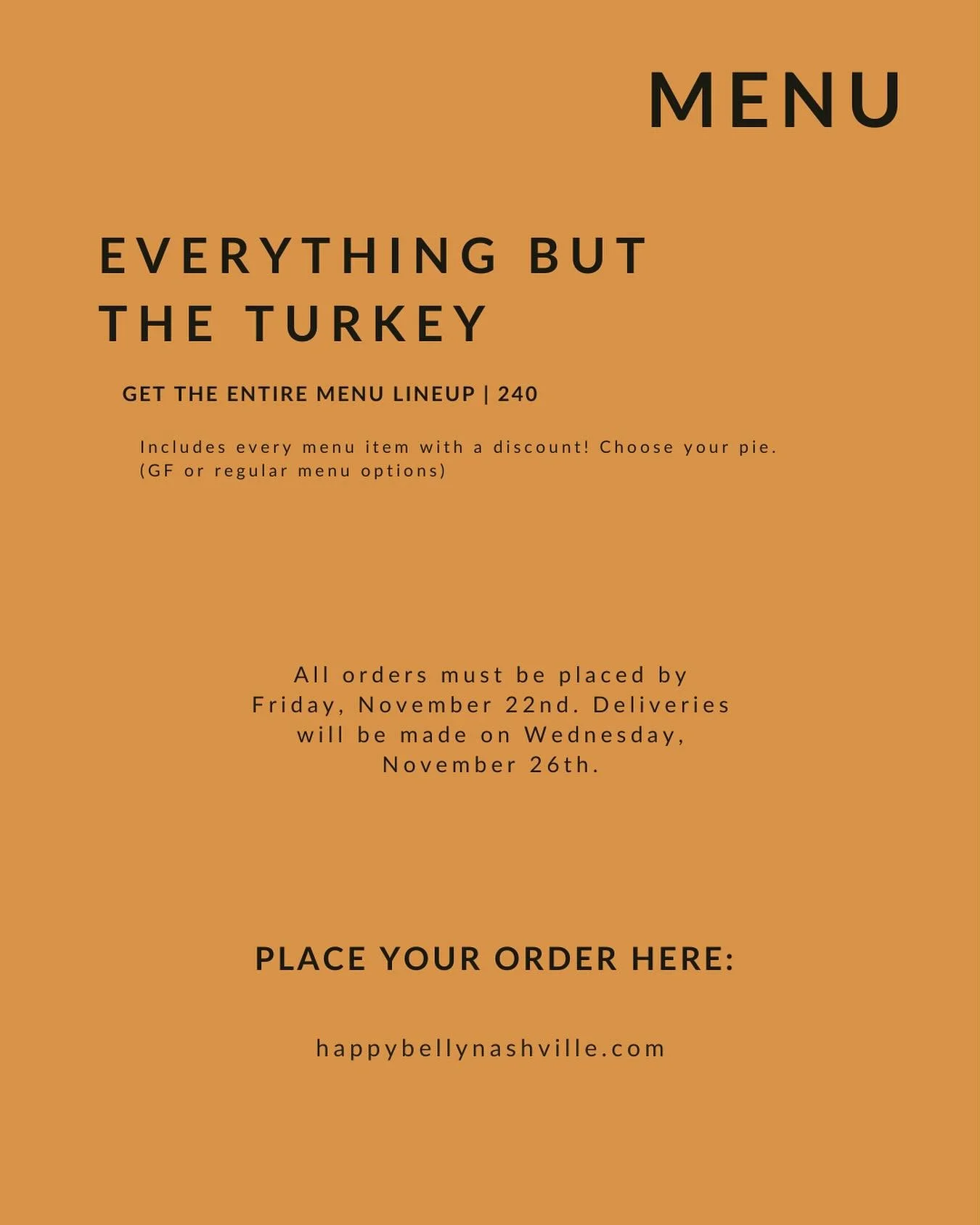 You&rsquo;ve perfected your Turkey recipe, let us take care of the rest.