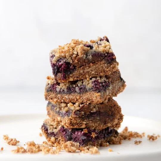 Blackberry Pistachio Crumble Bars. 
Gluten Free and Naturally Sweetened.