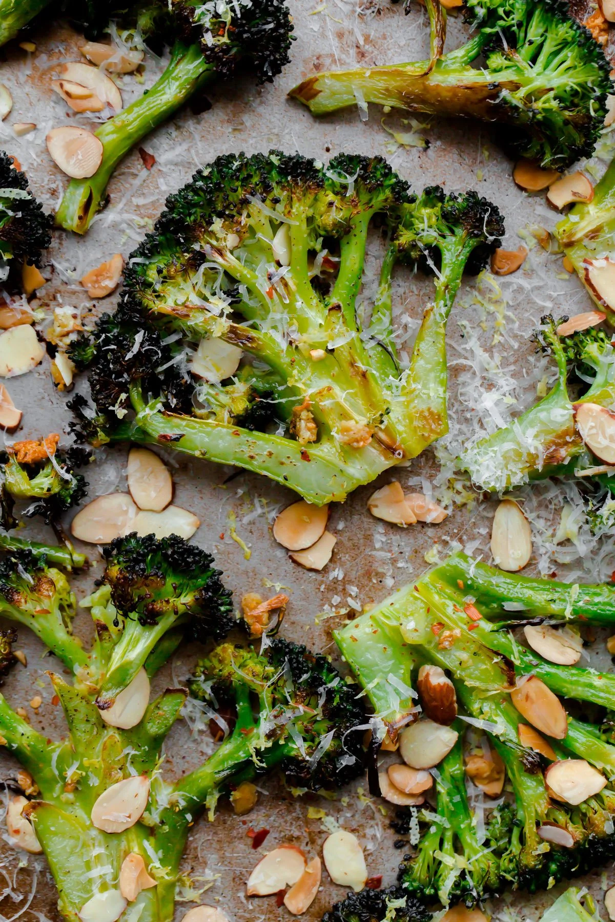 Chili Roasted Broccoli with Lemon and Crushed Almonds
