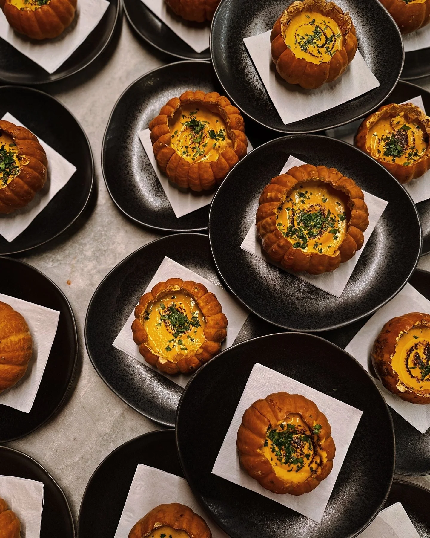 It&rsquo;s fine dining szn! Literally thankful for everybody who helped me craft my dreams to come true. Making these pumpkins bowls and my fall vegetable pav&eacute; on the same menu was ✨batshit crazy✨but you came through. I&rsquo;ll never forget t
