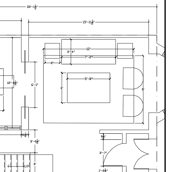 LR Layout 1 - coffee table size - 68” X 48” 