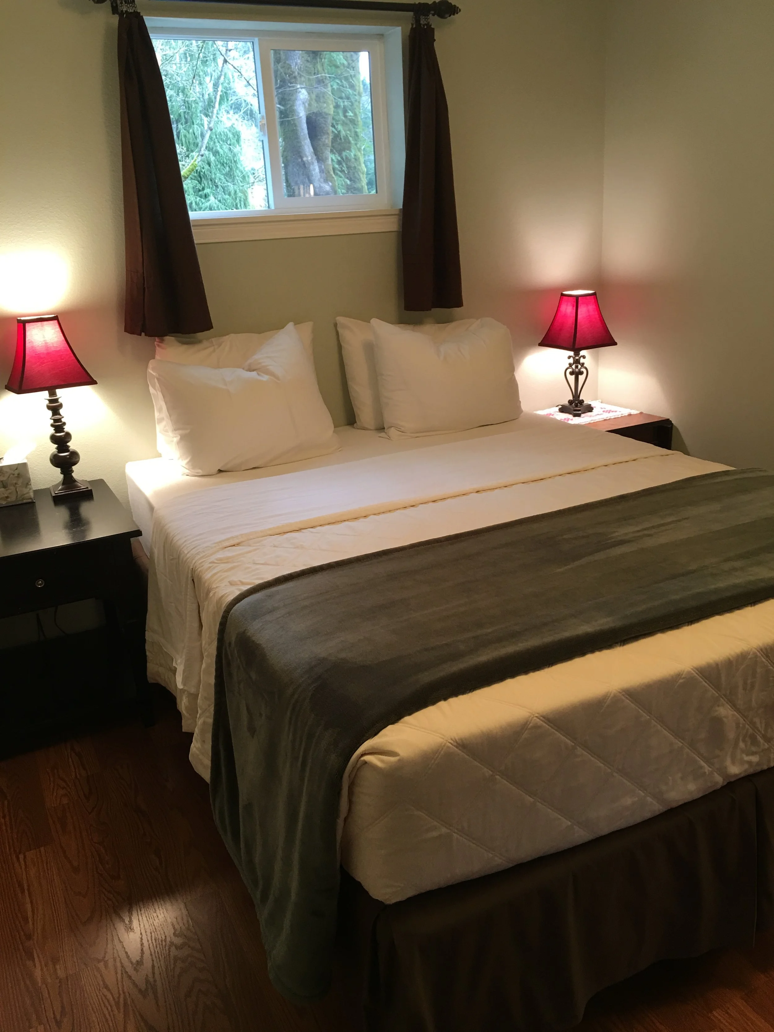 All Cabins have a Queen Bed on the main floor