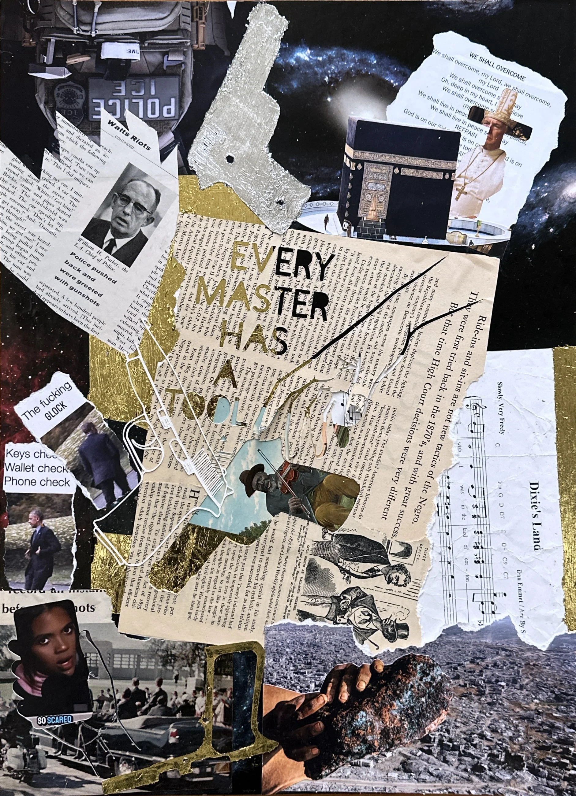 Masting Tools, Mixed-media collage 2026