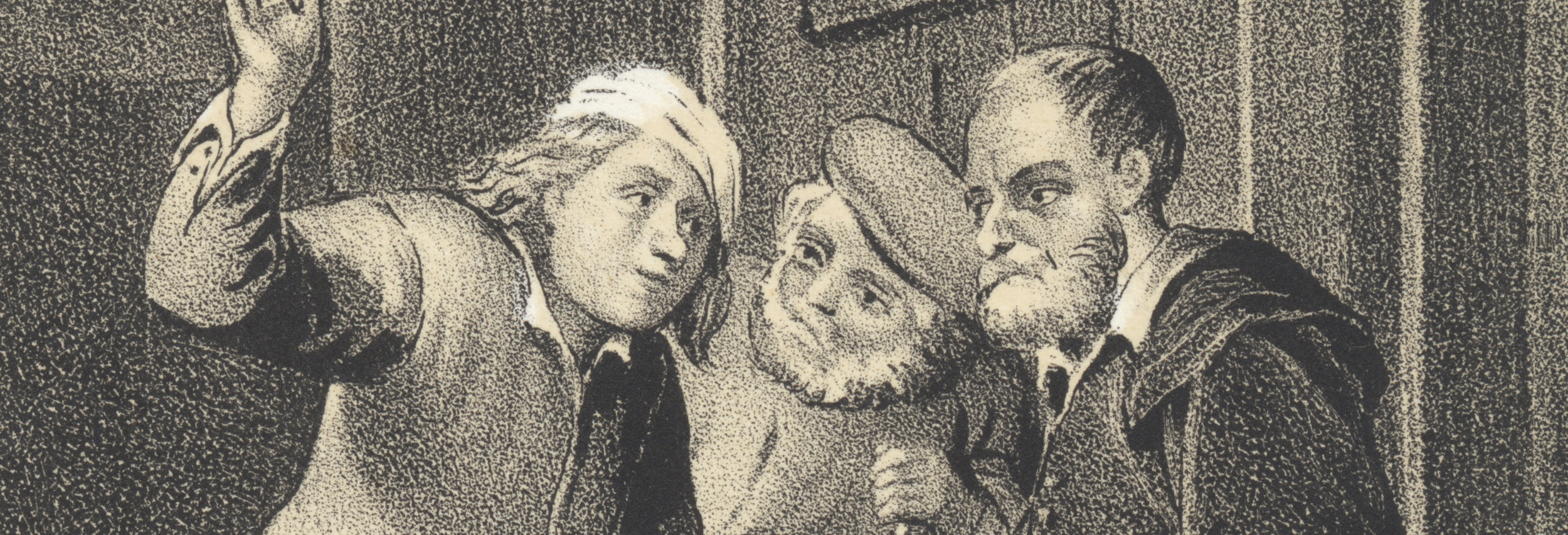 The eminent burghers Manheers, Tenbroek and Hardenbroeck disputing about the plan of the City of New Amsterdam. H.R. Robinson for Valentines Manual , 1850.