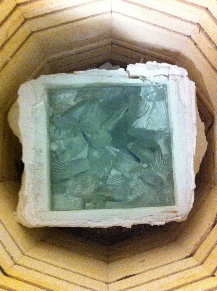 Katherine Rutecki, Cast crystal, still in kiln, "When the pie was opened..."