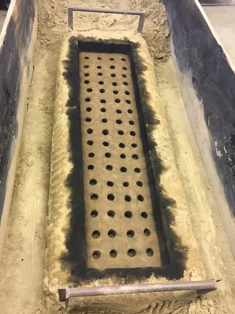 Sand mold for the body of the sculpture