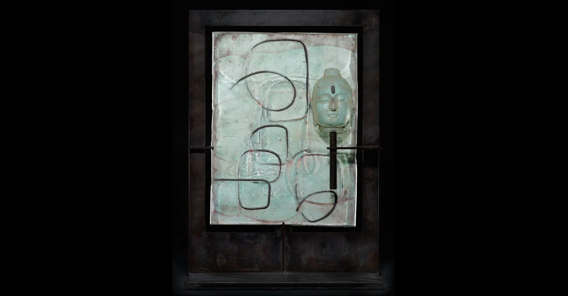 Marlene Rose, Celadon Swirl Buddha 34" x 24" x 12"