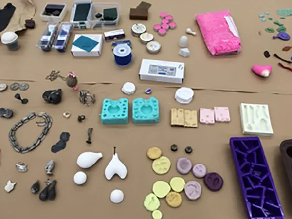 Molds and samples. Photo courtesy of Mary Hallam Pearse.