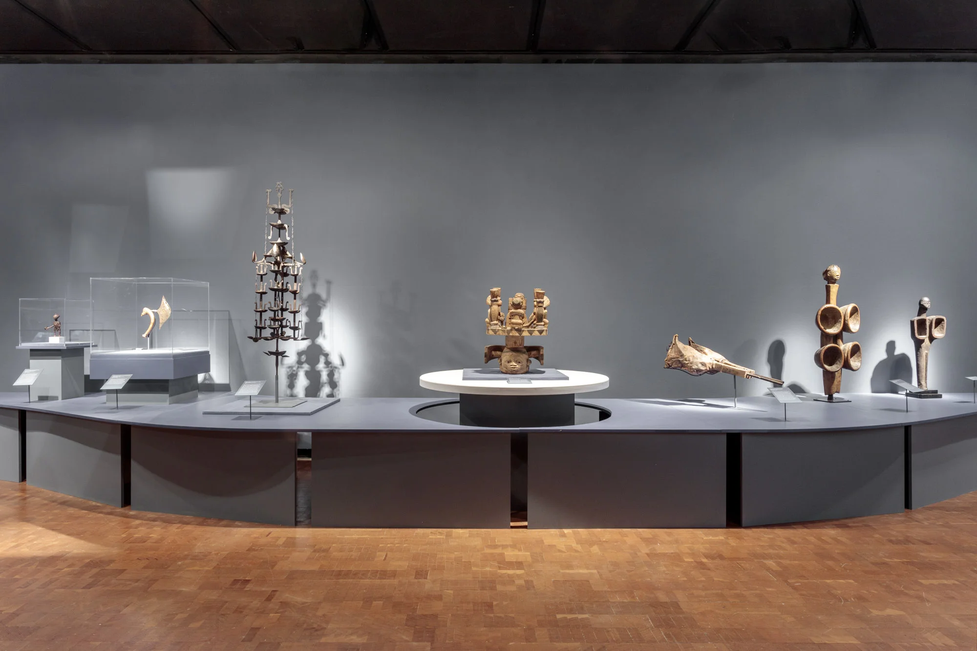 Striking Iron: The Art of African Blacksmiths, Installation View, 2018, Fowler Museum at UCLA. Photo: Joshua White/JWPictures.com